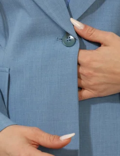 Blazer Materica Azzurro