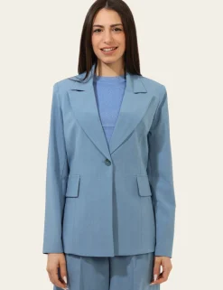Blazer Materica Azzurro