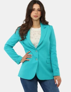 Blazer Materica Azzurro