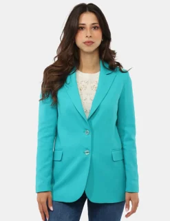 Blazer Materica Azzurro