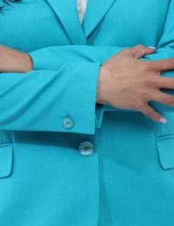 Blazer Materica Azzurro