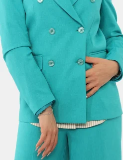 Blazer Materica Azzurro