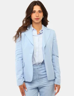Blazer Materica Azzurro