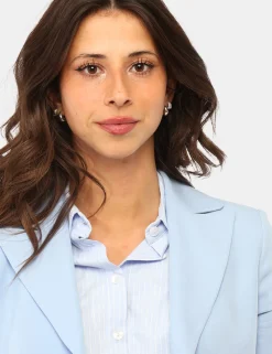 Blazer Materica Azzurro