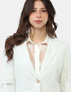 Blazer Materica Bianco