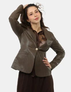 Blazer Materica Marrone
