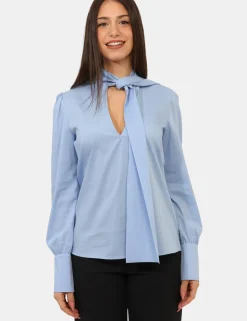 Blusa Materica Azzurro