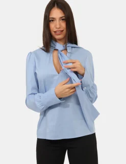 Blusa Materica Azzurro