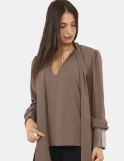 Blusa Materica Marrone