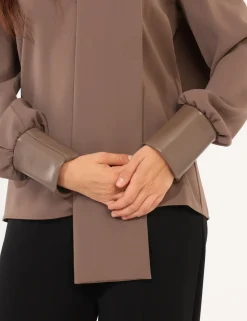 Blusa Materica Marrone