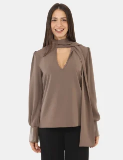 Blusa Materica Marrone