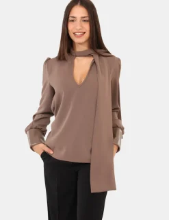 Blusa Materica Marrone