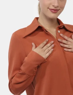Camicia Materica Arancione