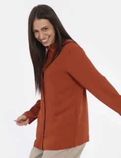 Camicia Materica Arancione