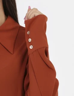 Camicia Materica Arancione