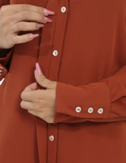 Camicia Materica Arancione