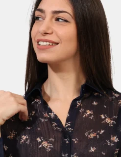 Camicia Materica Blu