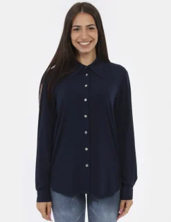 Camicia Materica Blu