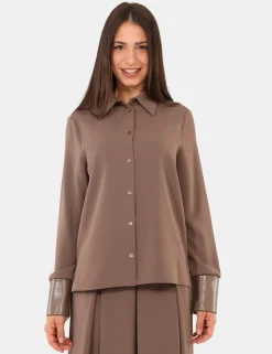 Camicia Materica Marrone