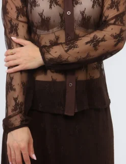 Camicia Materica Marrone