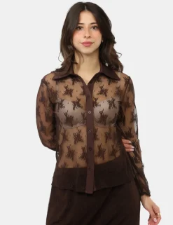 Camicia Materica Marrone