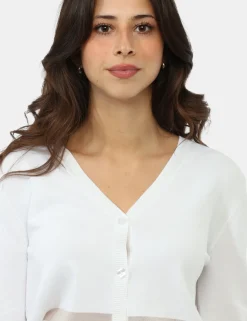 Cardigan Materica Bianco