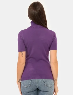 Dolcevita a maniche corte Rue De Clerie Viola