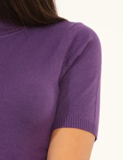 Dolcevita a maniche corte Rue De Clerie Viola