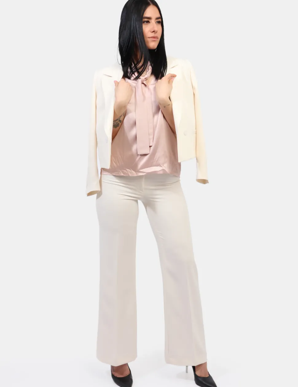 Pantaloni Materica Bianco