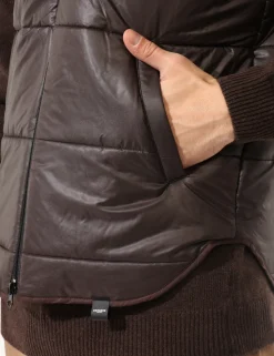 Piumino smanicato Bernese Marrone