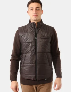 Piumino smanicato Bernese Marrone