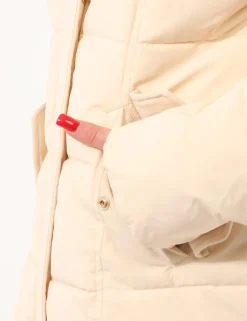 Piumino Yes Zee Beige con pelo removibile