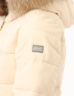 Piumino Yes Zee Beige con pelo removibile