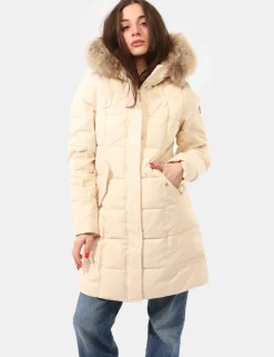 Piumino Yes Zee Beige con pelo removibile
