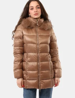 Piumino Yes Zee Marrone con cappuccio removibile