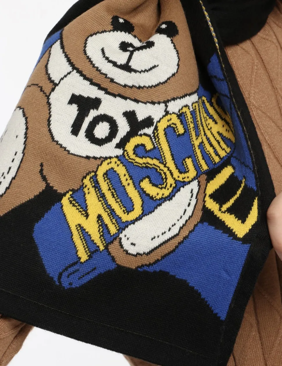 Sciarpa Moschino blu stampata