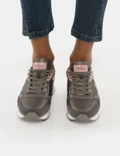 Sneakers U.S. Polo Assn con inserti patent in rosa