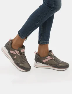 Sneakers U.S. Polo Assn con inserti patent in rosa