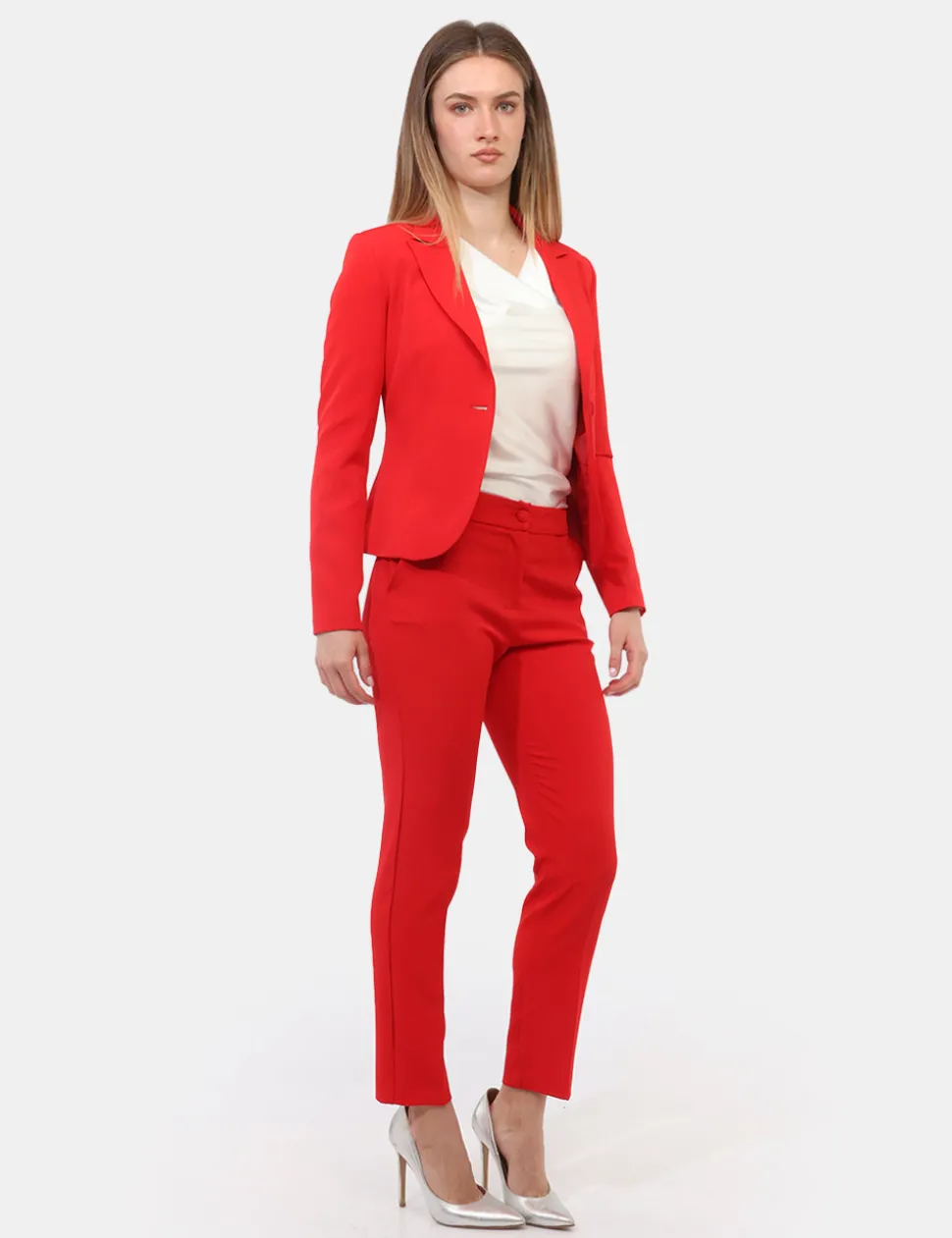 Tailleur Giacca Pantalone Rue De Clerie Rosso