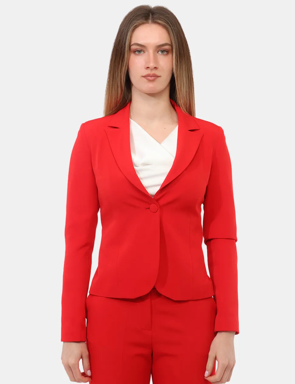Tailleur Giacca Pantalone Rue De Clerie Rosso