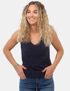 Top Materica Blu