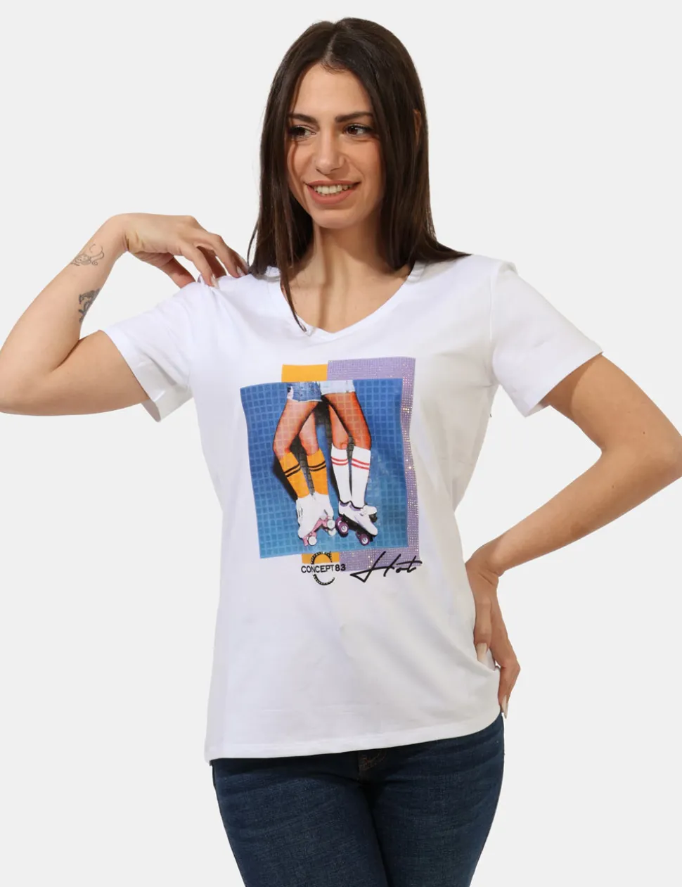 T-shirt Concept83 Bianco