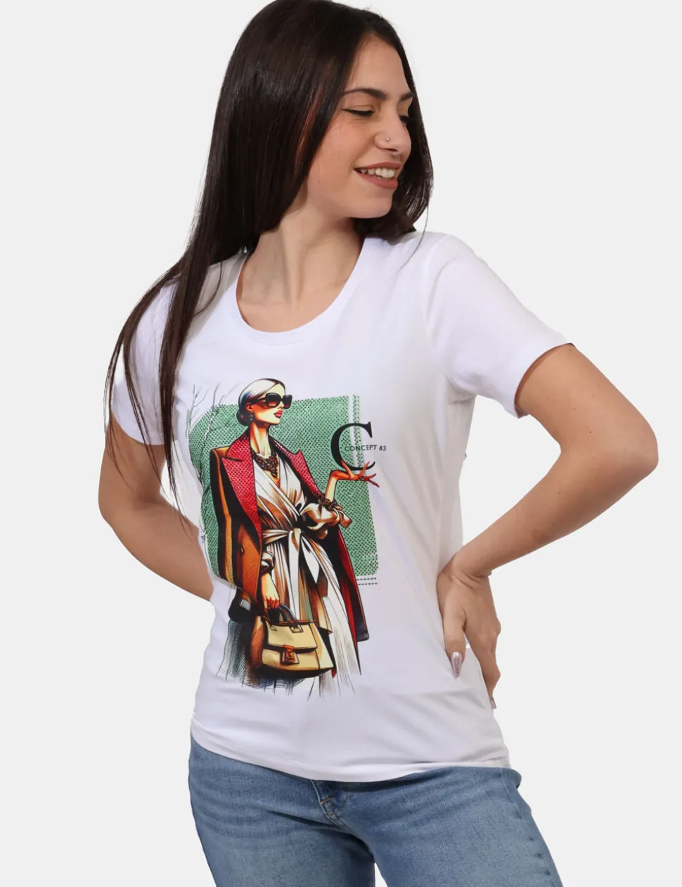 T-shirt Concept83 Bianco