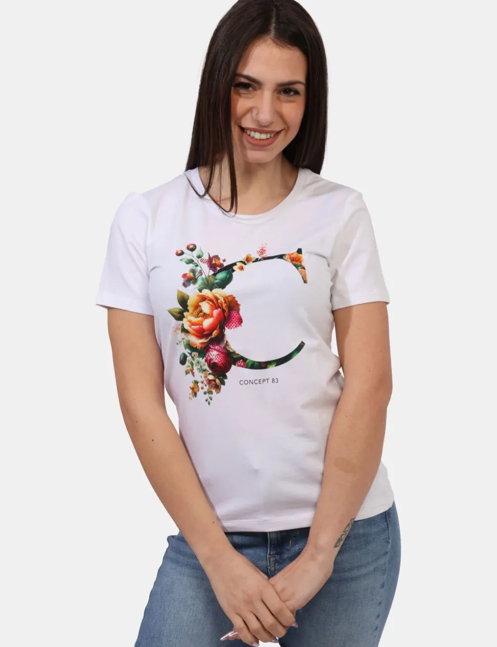 T-shirt Concept83 Bianco
